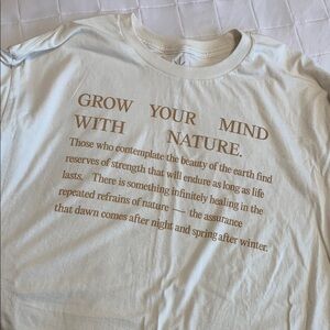 Cream Graphic T-Shirt with Nature Quote
